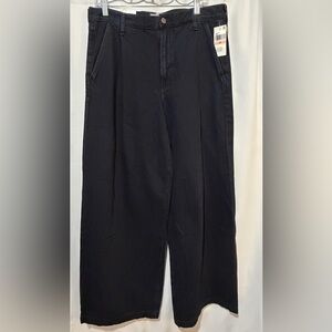 Agolde Ellis Wide Leg Denim Trouser Jeans in Crushed Charcoal Size 28 NWT